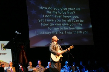Joey Nicholson singing his song written for troops
